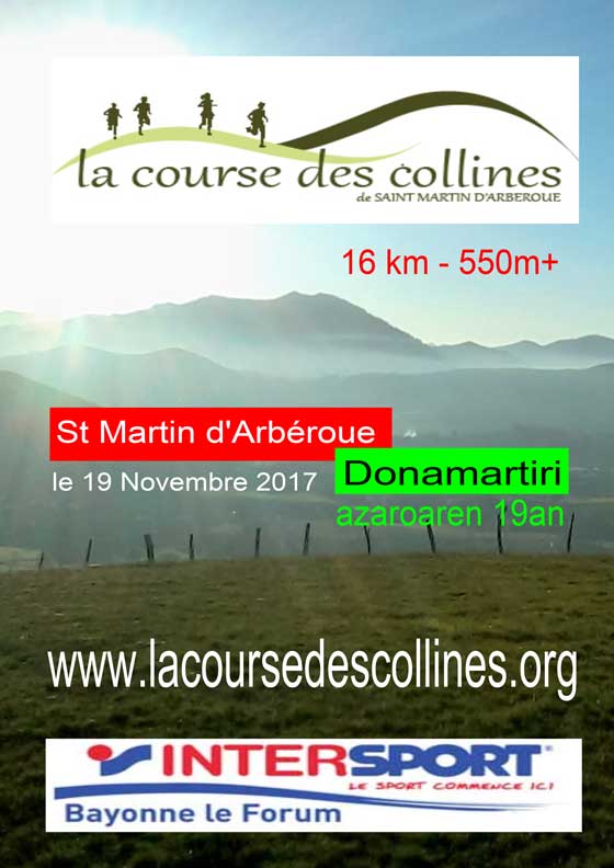 Affiche de la Course des collines 2017 Saint-Martin d'Arberoue